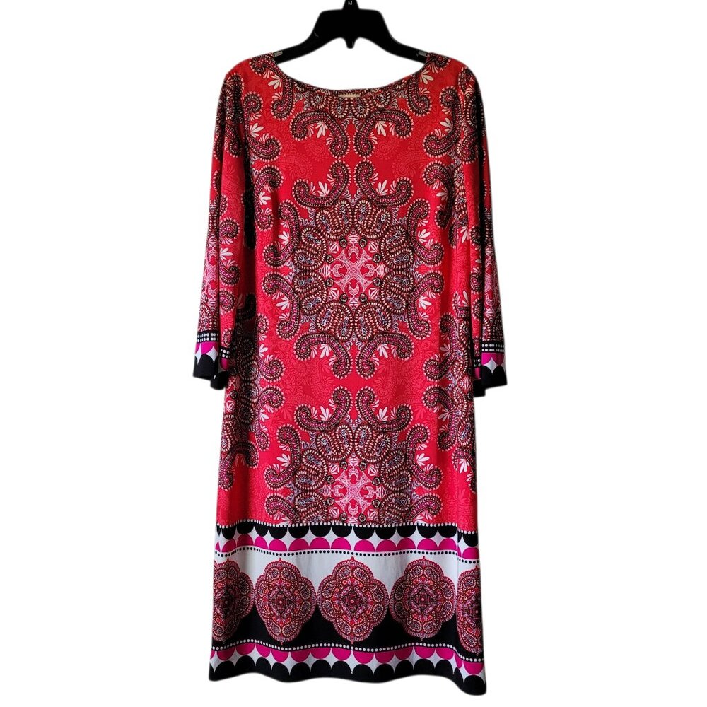 Chico's Paisley Medallion Print 3/4 Sleeve Stretch Shift Dress Womens 4 Sz 0 - Picture 10 of 10